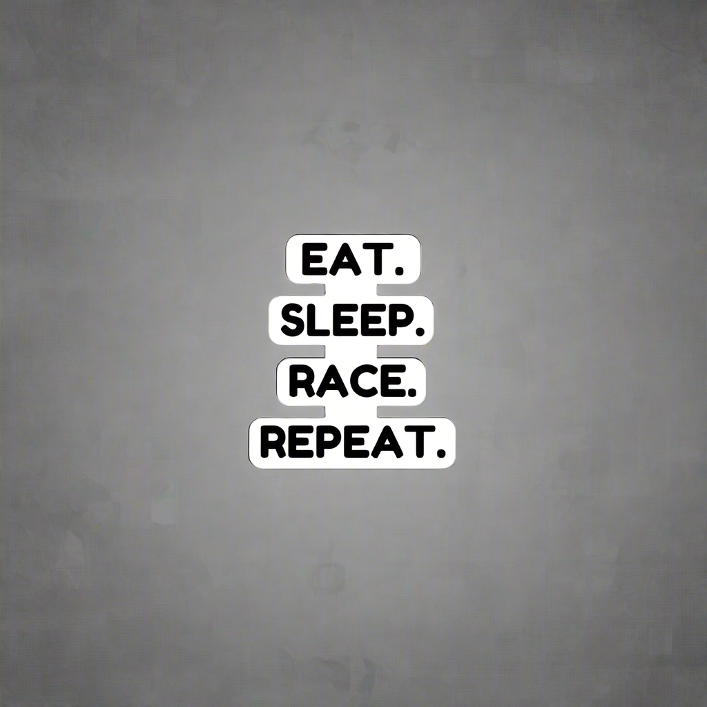 "EAT. SLEEP. RACE. REPEAT." Decal