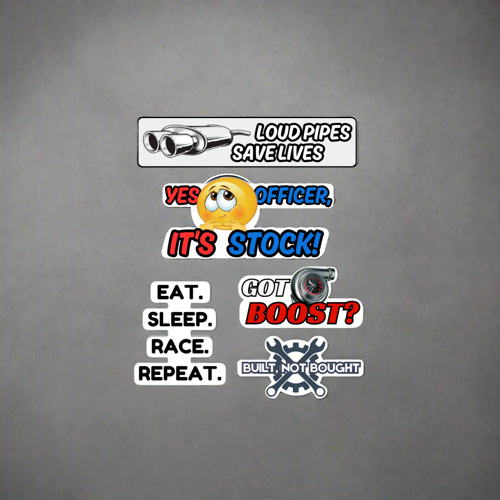 CAR ENTHUSIAST ESSENTIALS - Pack of 5 Decals
