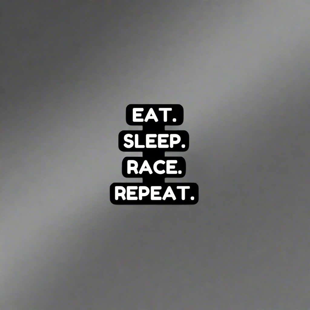 "EAT. SLEEP. RACE. REPEAT." Decal