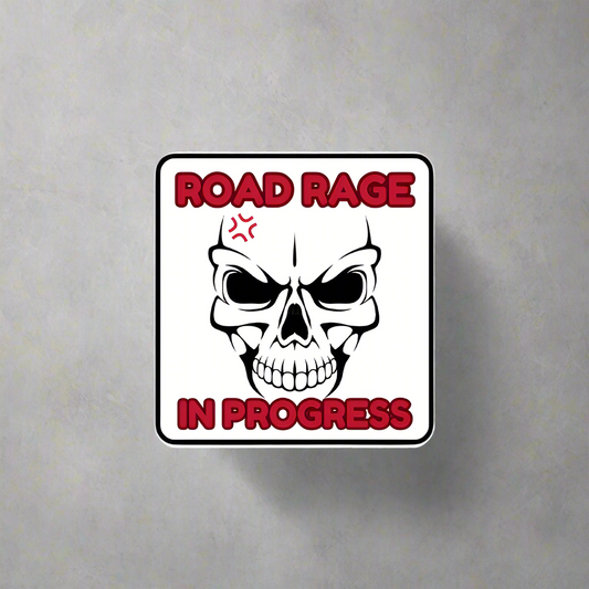 "ROAD RAGE IN PROGRESS" Decal