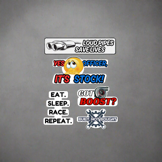 CAR ENTHUSIAST ESSENTIALS - Pack of 5 Decals